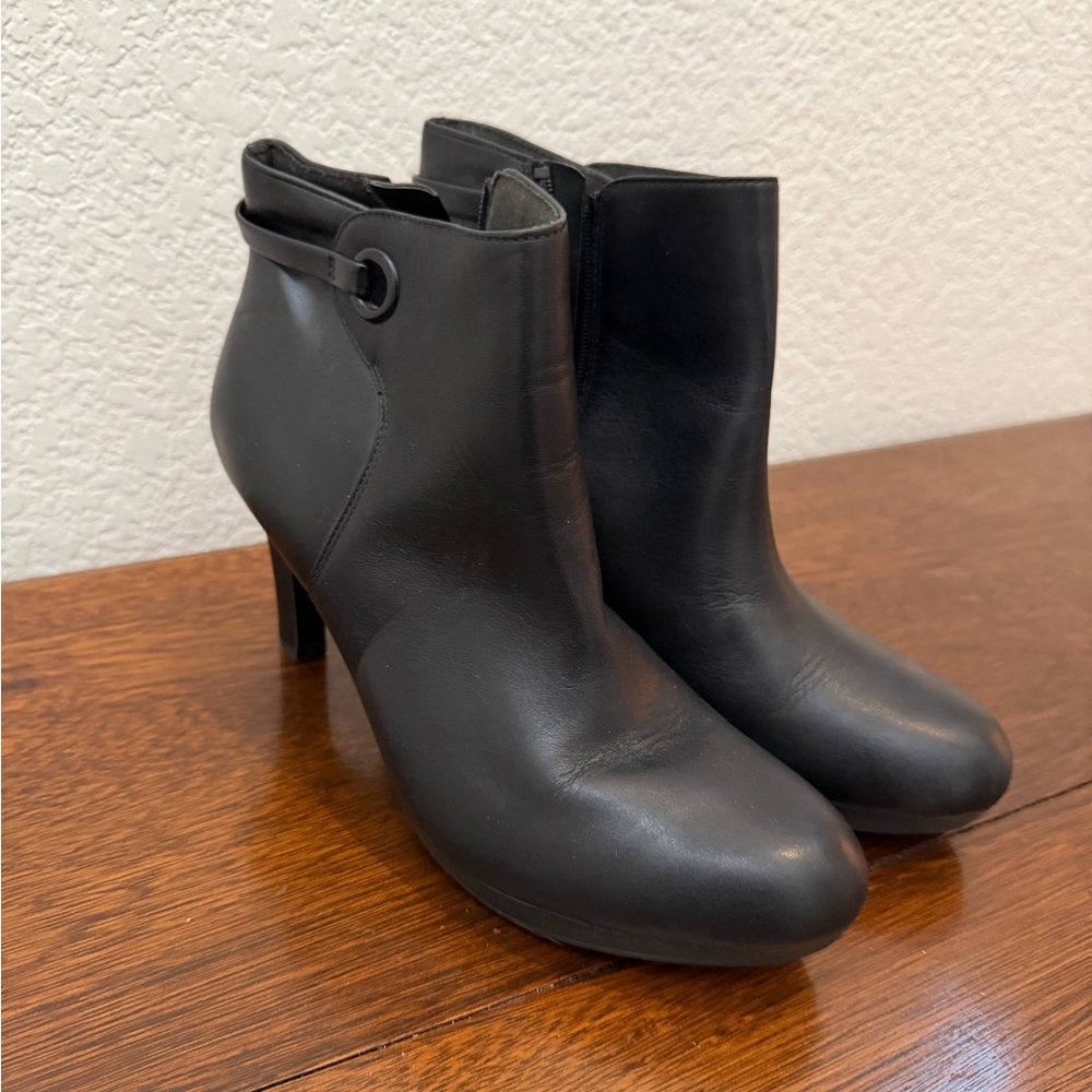 Clarks Sleek Black Ankle Booties